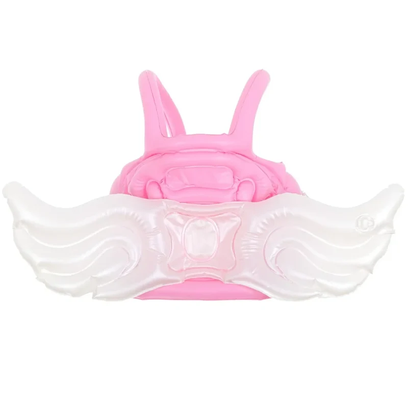 Kinder Schwimmweste mit Engel, Einhorn oder Dino Design, Aufblasbare Schwimmhilfe, Schwimmen lernen für Jungen & Mädchen – Größe M/L in Rosa, Grün & Gelb