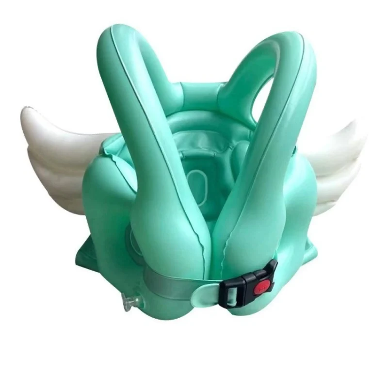 Kinder Schwimmweste mit Engel, Einhorn oder Dino Design, Aufblasbare Schwimmhilfe, Schwimmen lernen für Jungen & Mädchen – Größe M/L in Rosa, Grün & Gelb