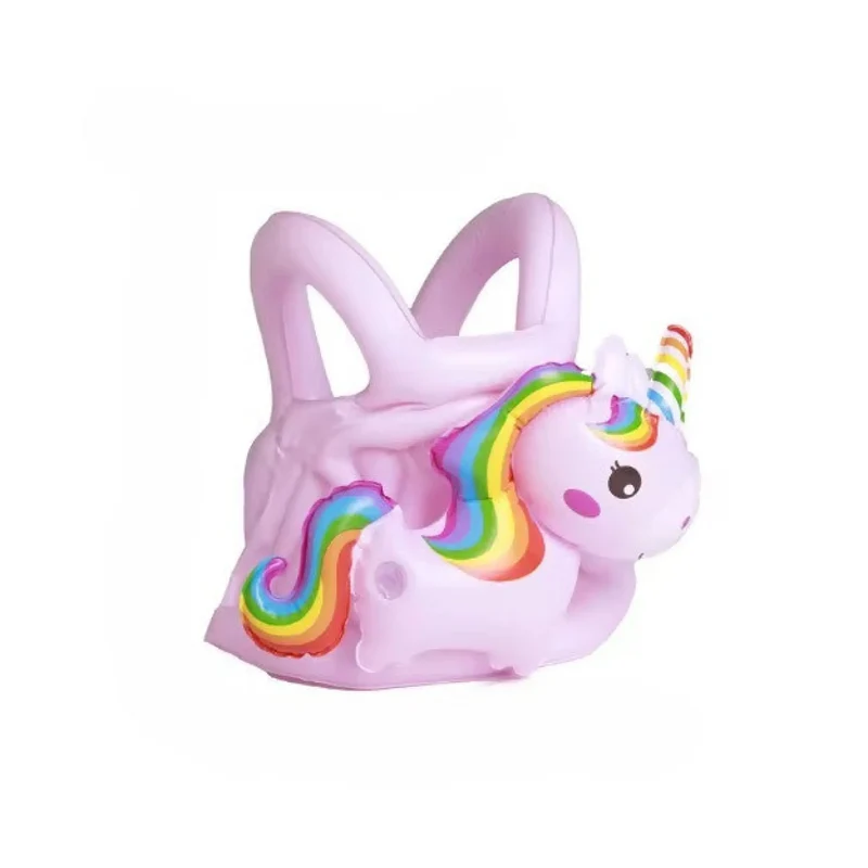Kinder Schwimmweste mit Engel, Einhorn oder Dino Design, Aufblasbare Schwimmhilfe, Schwimmen lernen für Jungen & Mädchen – Größe M/L in Rosa, Grün & Gelb