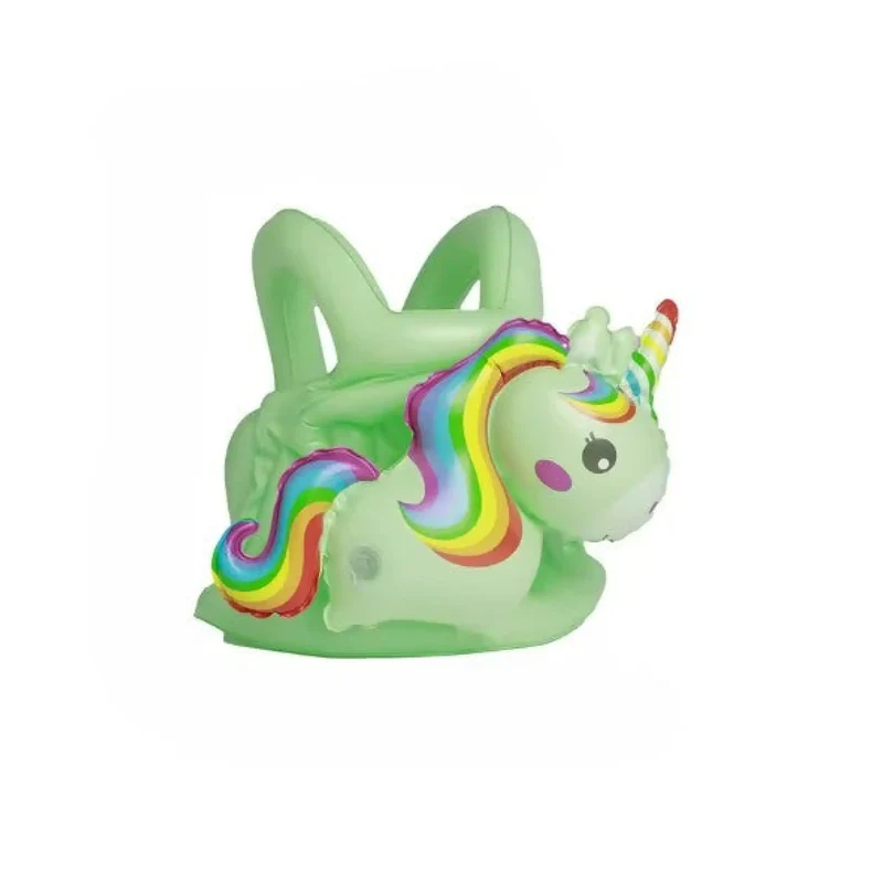 Kinder Schwimmweste mit Engel, Einhorn oder Dino Design, Aufblasbare Schwimmhilfe, Schwimmen lernen für Jungen & Mädchen – Größe M/L in Rosa, Grün & Gelb