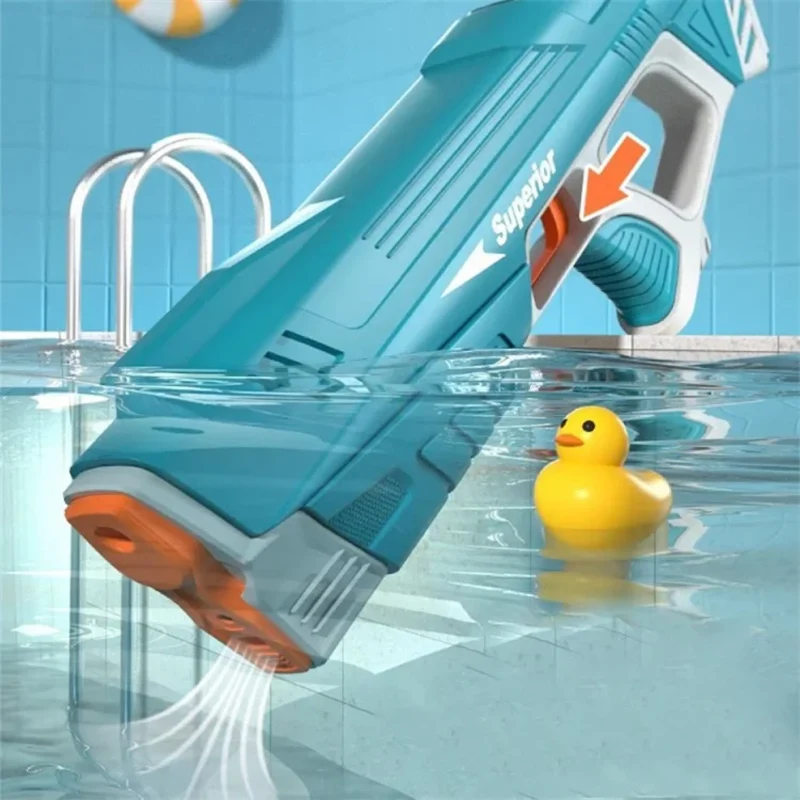 Wasserpistole elektrisch mit Akku & USB – 500 ml, 12 m Schussweite, ideal für Pool & Strand