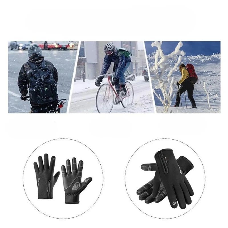 Touchscreen Winterhandschuhe, umklappbare Fingerkuppen, warm, wasserabweisend & winddicht, reflektierend, rutschfest