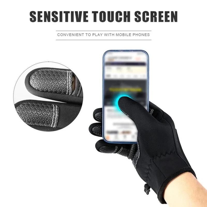 Touchscreen Winterhandschuhe, umklappbare Fingerkuppen, warm, wasserabweisend & winddicht, reflektierend, rutschfest