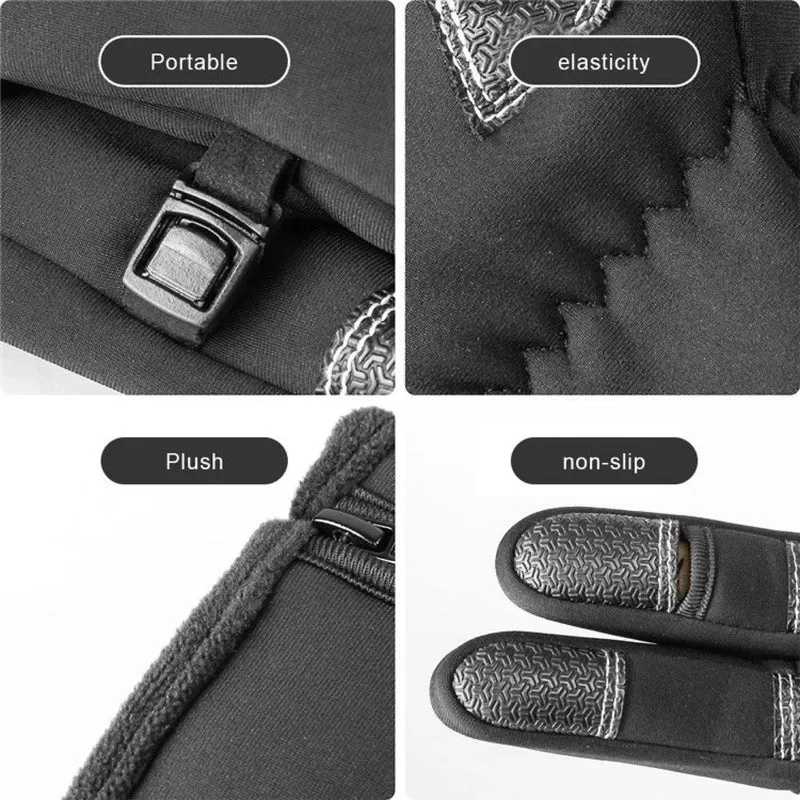 Touchscreen Winterhandschuhe, umklappbare Fingerkuppen, warm, wasserabweisend & winddicht, reflektierend, rutschfest