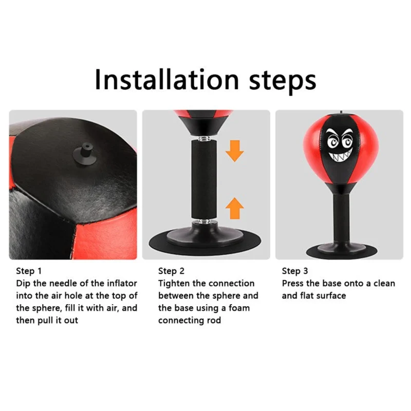 PU-Leder Punchingball mit Saugnapf, Desktop Boxball, Speedball für Büro & Zuhause