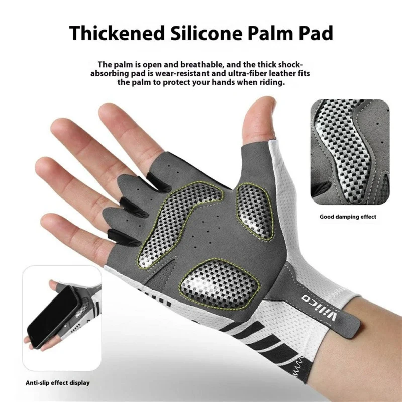 Fingerlose Fahrradhandschuhe gepolstert – Rutschfeste, atmungsaktive Handschuhe für Training, Outdoor & Fitness