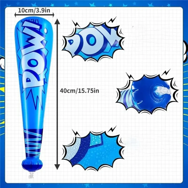 Baseballschläger 40cm aufblasbar, buntes Spielzeug für Geburtstage, Party & Karneval