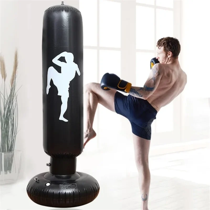 Standboxsack aufblasbar – 155 cm Boxsack aus strapazierfähigem PVC für Boxtraining, Kickboxen & Stressabbau