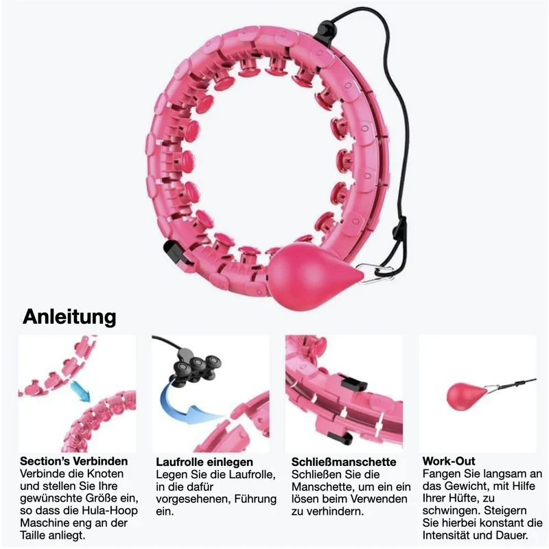 Smart Hula Hoop Maschine 24-Teile mit Schwungkugel, Premium