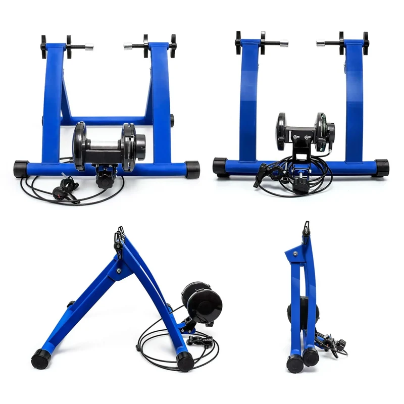 Indoor Fahrradtrainer – 6 Gänge, faltbar & robust mit Vorderradstütze & Stahlgestell, Fahrrad Rollentrainer