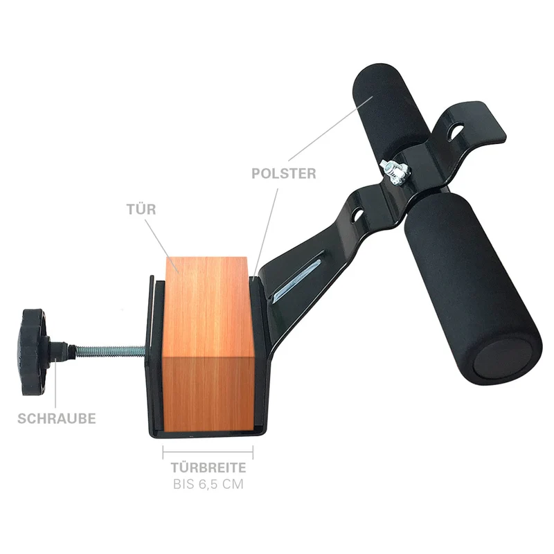 Fitness Sit-Up Bar mit Türfixierung, 3-stufige verstellbare Höhe, flexibel einsetzbar