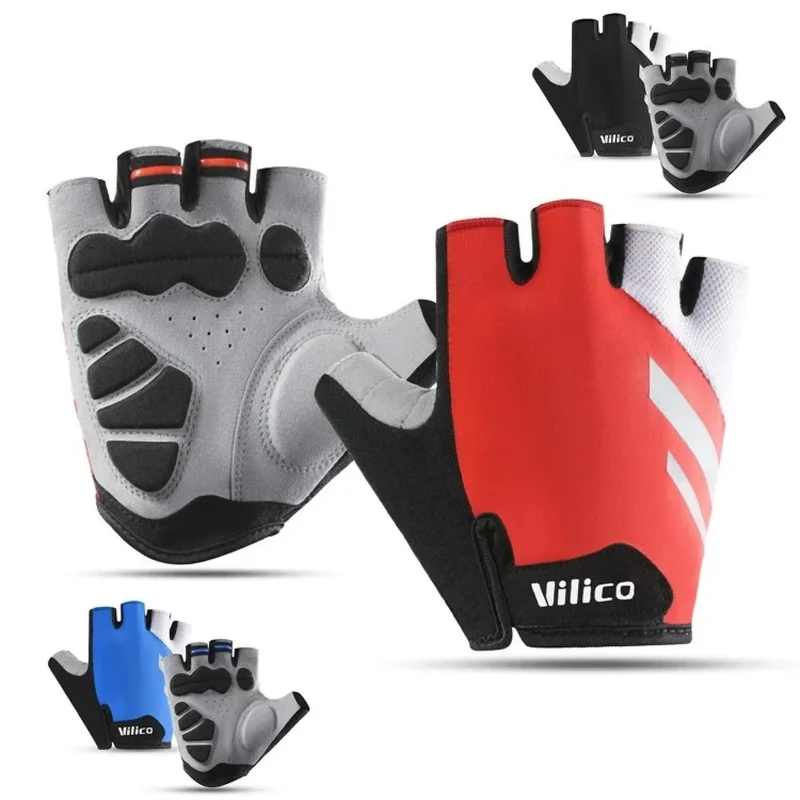 Fitness-Handschuhe Unisex, Rutschfest, Atmungsaktiv, Stoßdämpfend, Ideal zum Gewichtheben, Radfahren, Angeln & Training