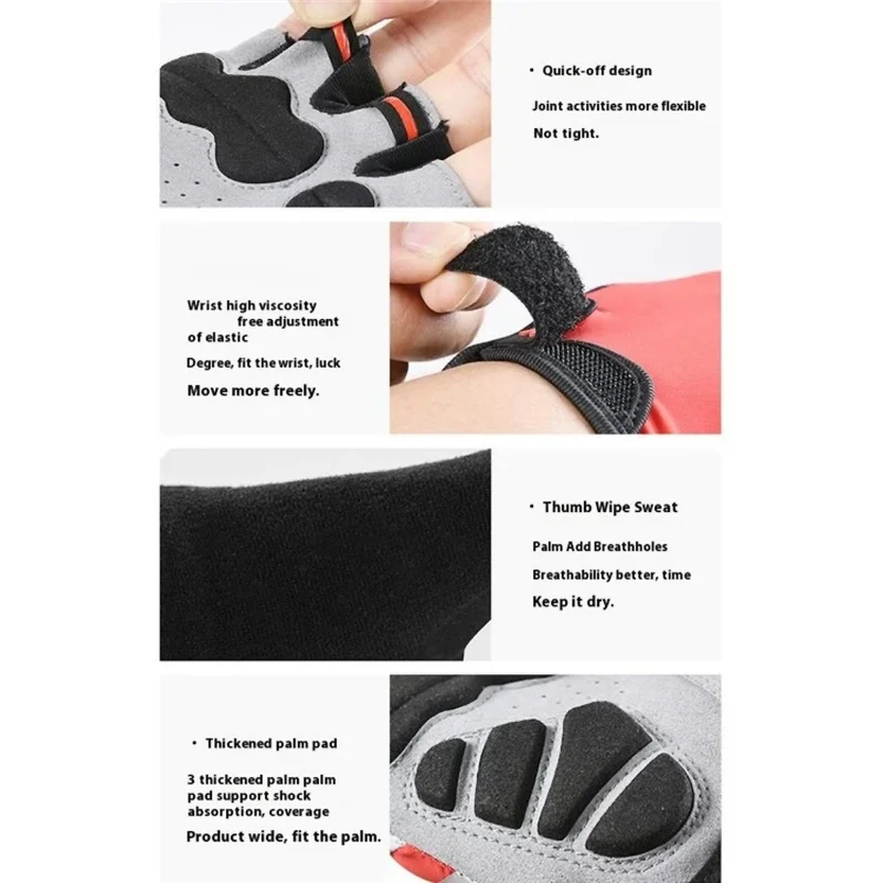 Fitness-Handschuhe Unisex, Rutschfest, Atmungsaktiv, Stoßdämpfend, Ideal zum Gewichtheben, Radfahren, Angeln & Training