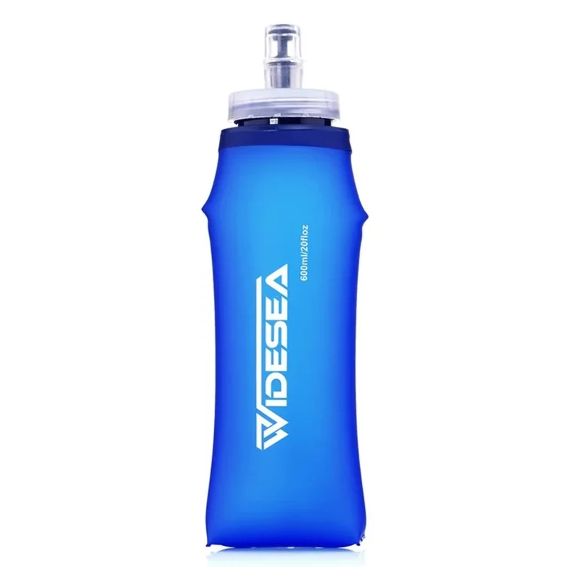 Faltbare Trinkflasche 600 ml, BPA-frei – Ultraleichte Soft Water Bottle aus TPU mit Silikon-Mundstück – Outdoor Wasserflasche für Wandern, Laufen, Radfahren, Festival