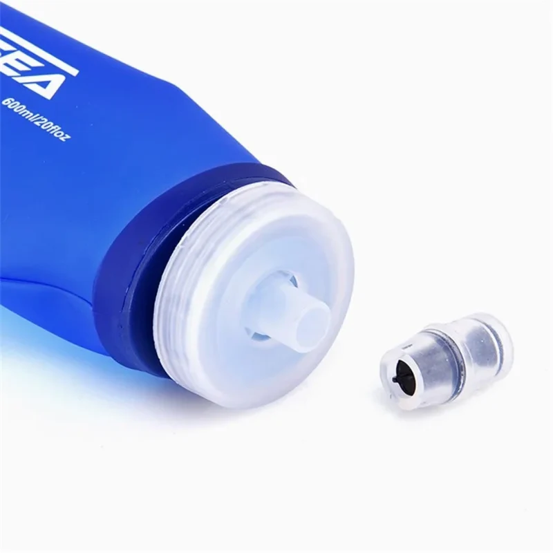 Faltbare Trinkflasche 600 ml, BPA-frei – Ultraleichte Soft Water Bottle aus TPU mit Silikon-Mundstück – Outdoor Wasserflasche für Wandern, Laufen, Radfahren, Festival