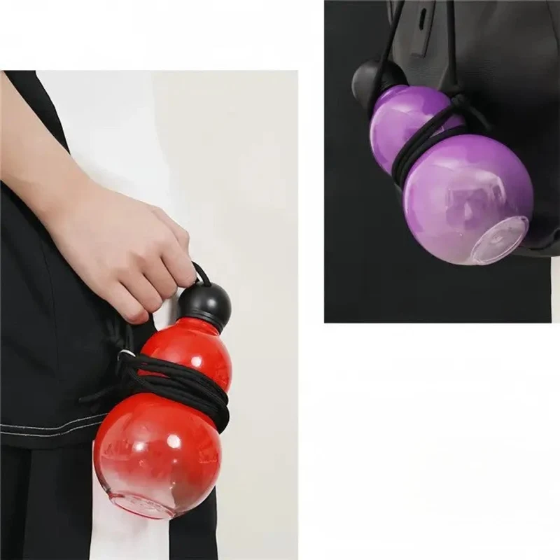 Retro Wasserflasche 800 ml, BPA-freie Trinkflasche für Sport, Fitness, Reisen – Tragbare Flasche im chinesischen Stil mit Anhänger und Gurt