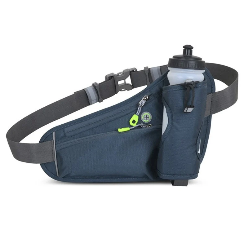 Bauchtasche mit Wasserflaschenhalter – Wasserabweisende Outdoor Hüfttasche für Laufen, Radfahren, Camping, Verstellbarer Sport-Taillenbeutel aus Nylon