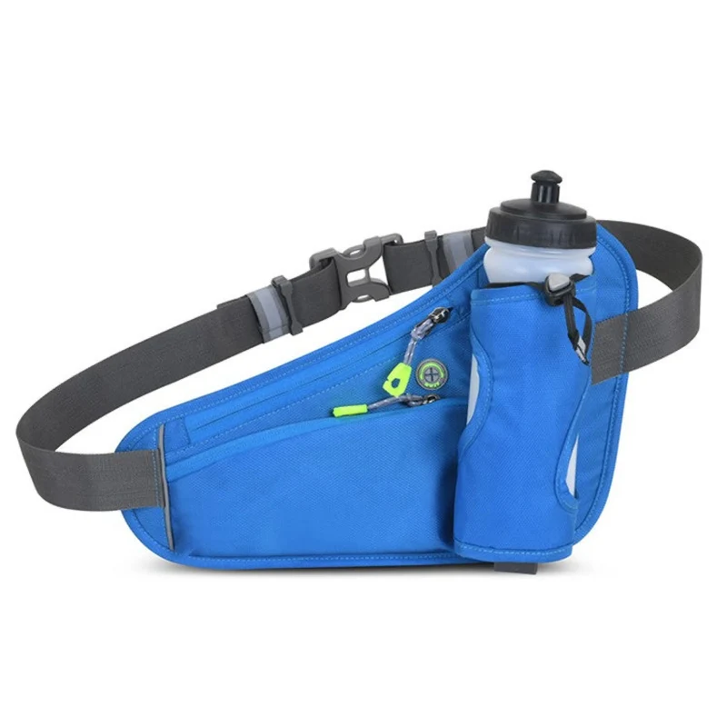 Bauchtasche mit Wasserflaschenhalter – Wasserabweisende Outdoor Hüfttasche für Laufen, Radfahren, Camping, Verstellbarer Sport-Taillenbeutel aus Nylon