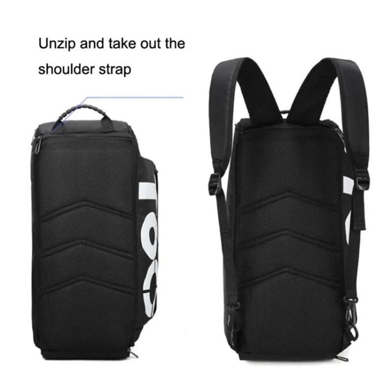 Sporttasche Fitness & Alltag 2 in 1 Rucksack Herren Damen, wasserfeste Reisetasche mit Schuhfach & Nassfach, robuste Trainingstasche groß für Gym, Yoga, Reise, Arbeit
