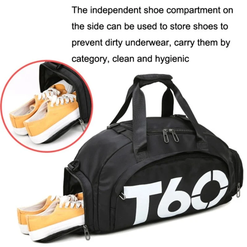Sporttasche Fitness & Alltag 2 in 1 Rucksack Herren Damen, wasserfeste Reisetasche mit Schuhfach & Nassfach, robuste Trainingstasche groß für Gym, Yoga, Reise, Arbeit