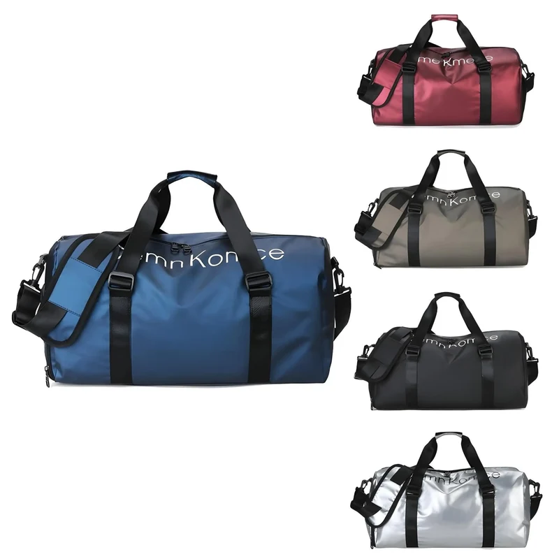 Premium Sporttasche, wasserdichte Handtasche mit Nass-Trocken-Trennung, separatem Schuhfach und Schultergurt, große Reisetasche aus PU-Leder, 20–35L