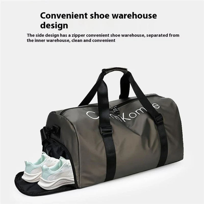 Premium Sporttasche, wasserdichte Handtasche mit Nass-Trocken-Trennung, separatem Schuhfach und Schultergurt, große Reisetasche aus PU-Leder, 20–35L