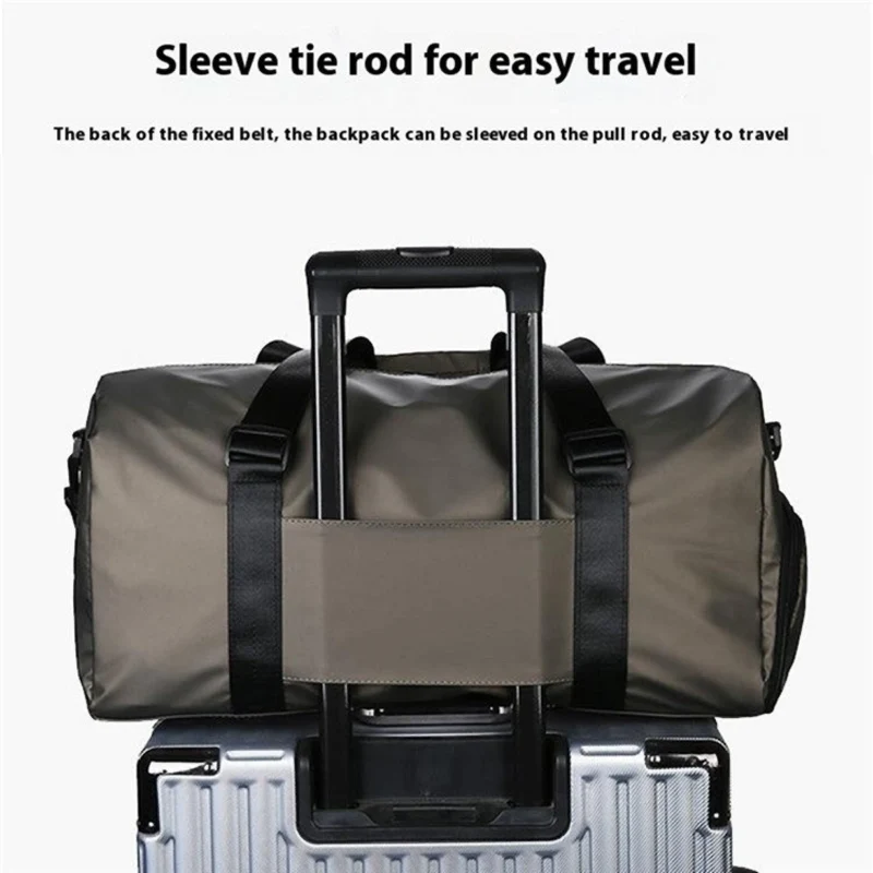 Premium Sporttasche, wasserdichte Handtasche mit Nass-Trocken-Trennung, separatem Schuhfach und Schultergurt, große Reisetasche aus PU-Leder, 20–35L