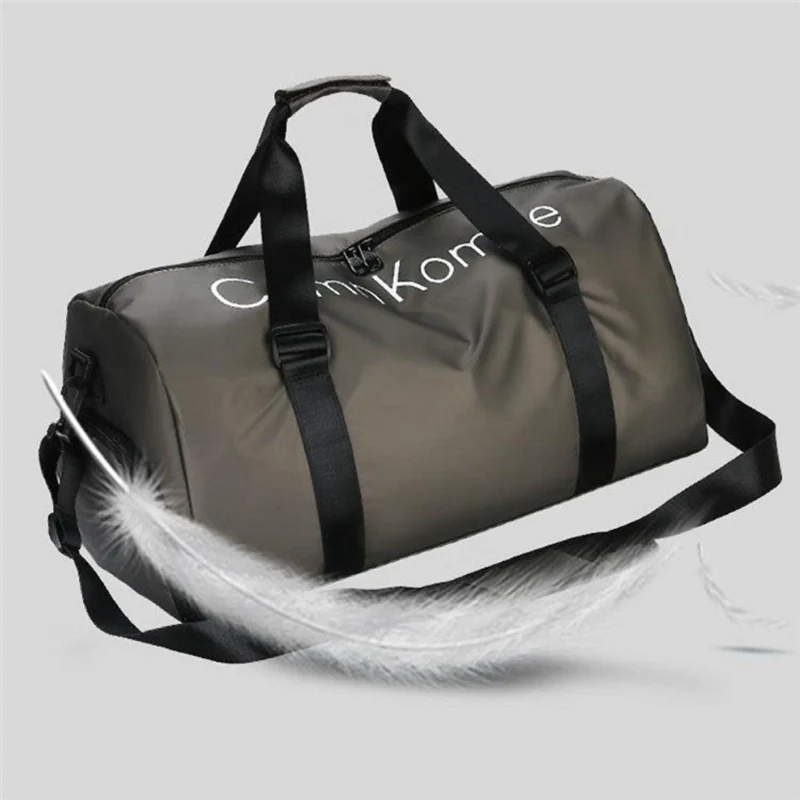 Premium Sporttasche, wasserdichte Handtasche mit Nass-Trocken-Trennung, separatem Schuhfach und Schultergurt, große Reisetasche aus PU-Leder, 20–35L