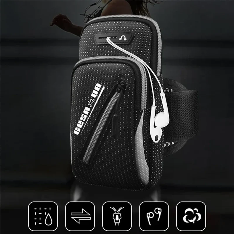 Laufarmband Handy Tasche wasserdicht, Sport Armtasche für Joggen, Outdoor, Handyhalter bis 7,2 Zoll, Crossbody & Armbefestigung