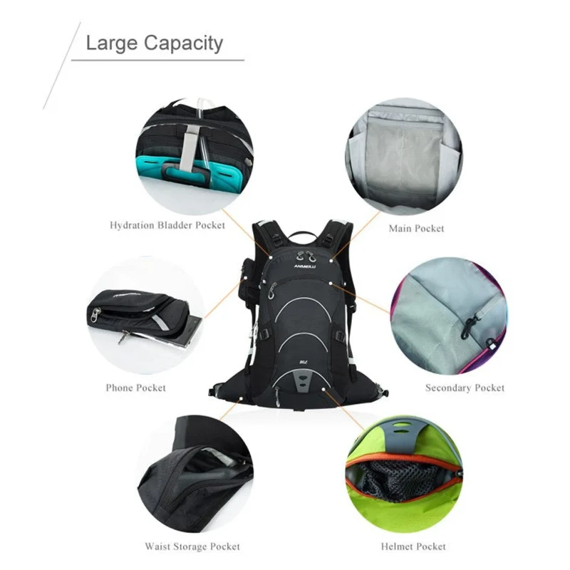 Outdoor Sportrucksack 20L mit Helmhalter & Regenschutz – wasserdicht, leicht und atmungsaktiv für Wandern, Reisen, Radfahren