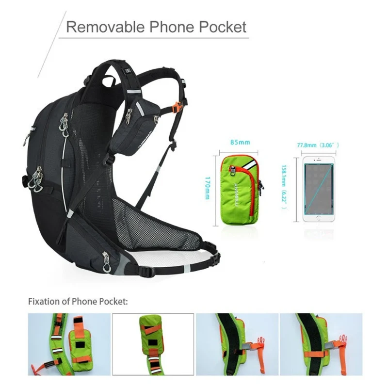 Outdoor Sportrucksack 20L mit Helmhalter & Regenschutz – wasserdicht, leicht und atmungsaktiv für Wandern, Reisen, Radfahren