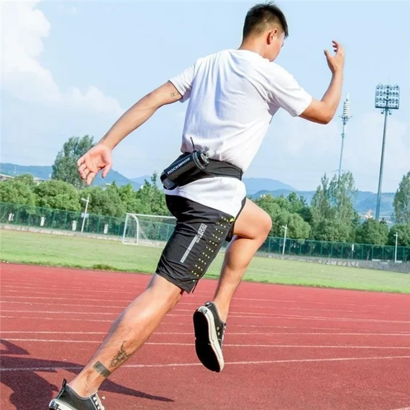 Atmungsaktive Sport Hüfttasche für Jogging, Radfahren & Wandern, Laufgürtel mit Wasserflaschenhalter, Reflektierend, Verstellbar & Ultraleicht