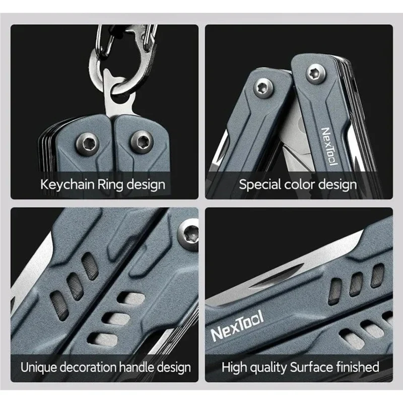 Multifunktionale Mini-Zange aus Edelstahl, 11-in-1 Taschenwerkzeug mit Schere, Messer, Schraubendreher, Flaschenöffner & mehr, Faltbares Multitool für Outdoor, Camping & Alltag