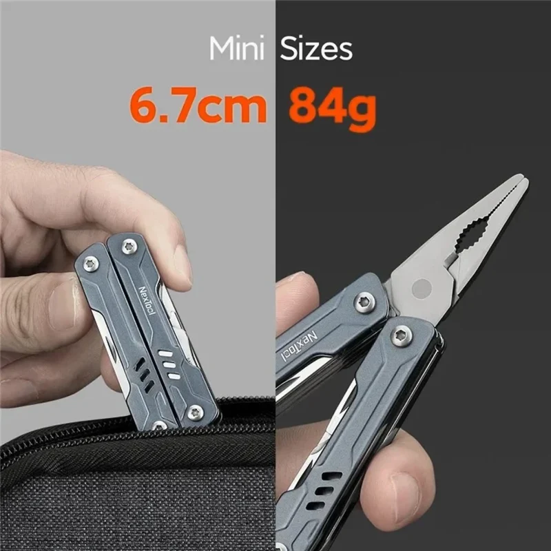 Multifunktionale Mini-Zange aus Edelstahl, 11-in-1 Taschenwerkzeug mit Schere, Messer, Schraubendreher, Flaschenöffner & mehr, Faltbares Multitool für Outdoor, Camping & Alltag