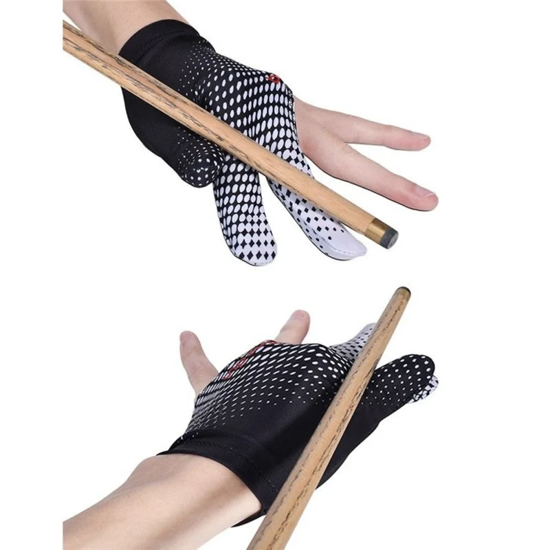 3-Finger Billardhandschuh für Rechts- & Linkshänder, Atmungsaktiv, Rutschfest & Elastisch, Pool Cue Handschuh aus Spandex & Silikon