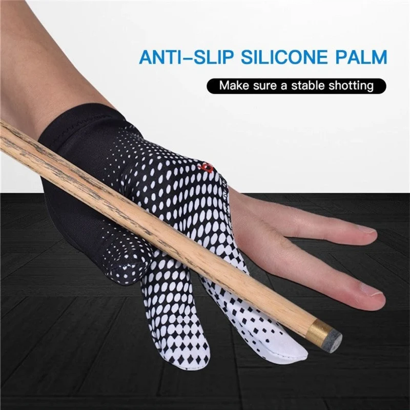 3-Finger Billardhandschuh für Rechts- & Linkshänder, Atmungsaktiv, Rutschfest & Elastisch, Pool Cue Handschuh aus Spandex & Silikon