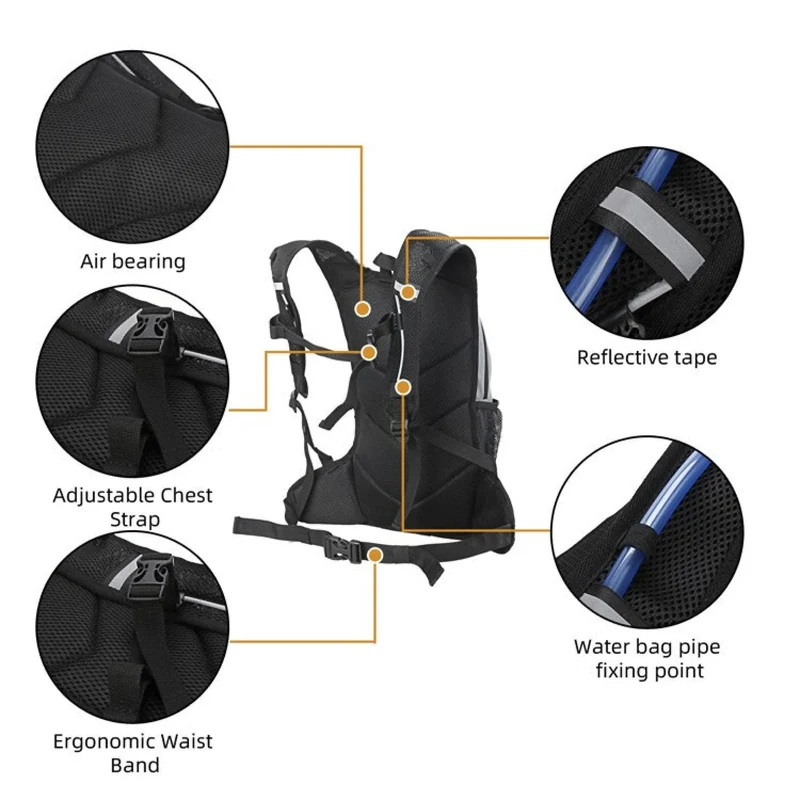 Leichter Outdoor-Rucksack 8L, Wasserdicht, Reflektierend & Trinksystem-kompatibel, Perfekt für Radfahren, Wandern, Sport & Alltag