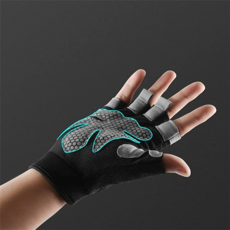 Fitness-Handschuhe Unisex, Rutschfest, Atmungsaktiv, Stoßdämpfend, Ideal zum Gewichtheben, Radfahren & Training