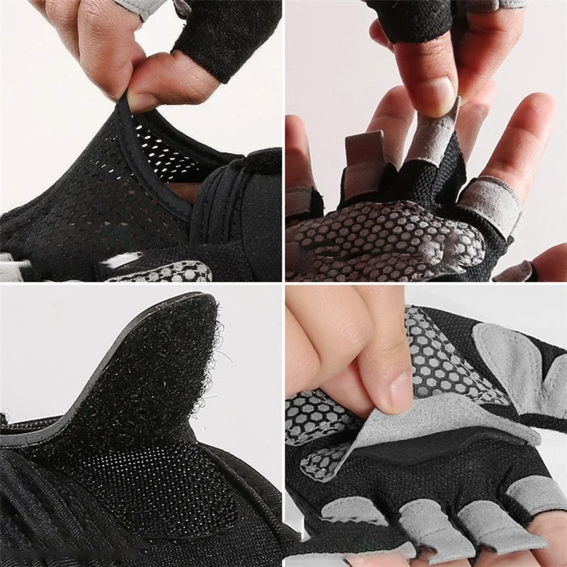 Fitness-Handschuhe Unisex, Rutschfest, Atmungsaktiv, Stoßdämpfend, Ideal zum Gewichtheben, Radfahren & Training