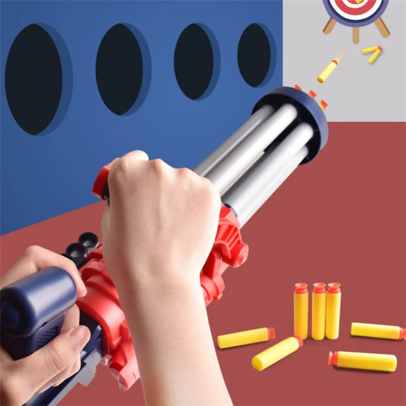 Dart Blaster für Kinder Spielzeug-Gewehr inkl. 20 Darts mit 6-Schuss Drehtrommel – EVA Schaumstoff Soft Bullet Gun für drinnen & draußen – sicheres Actionspielzeug