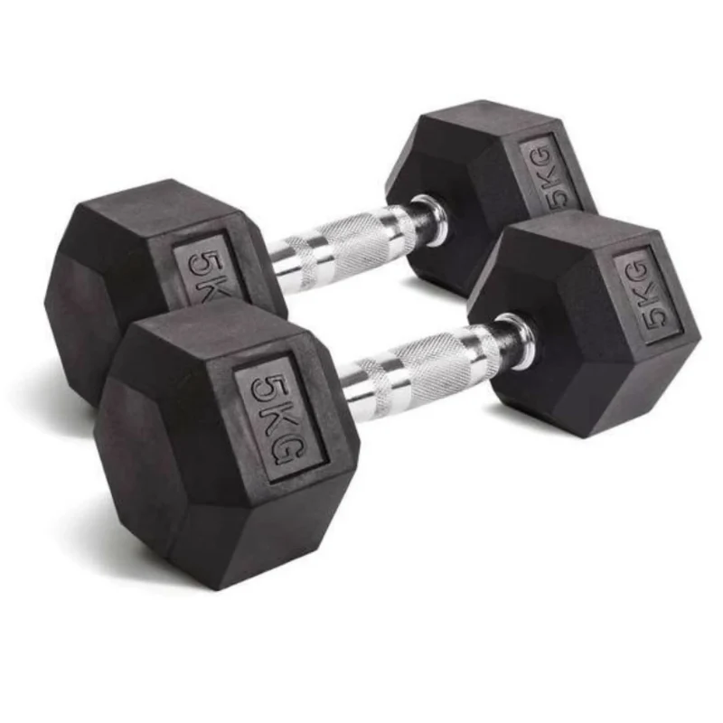 Gummierte Kurzhanteln - Hantelset, 1 - 20 kg, ergonomische Griffform, gerändelt, geräuscharm beim Absetzen