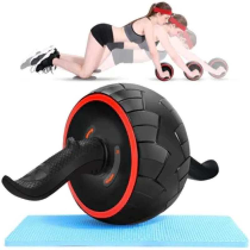 Bauchtrainer Rolle, ergonomischer Griff, inklusive Kniematte