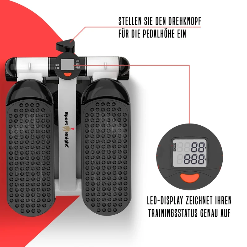 Aerobic Stepper, mit Smart-LCD-Display, extra starke Resistancebänder, Anti-Rutsch-Pedale