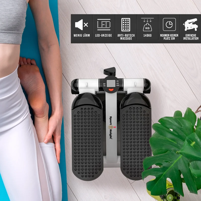 Aerobic Stepper, mit Smart-LCD-Display, extra starke Resistancebänder, Anti-Rutsch-Pedale