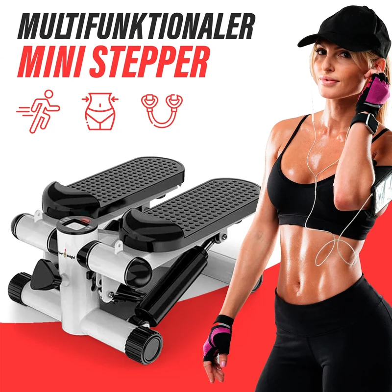 Aerobic Stepper, mit Smart-LCD-Display, extra starke Resistancebänder, Anti-Rutsch-Pedale