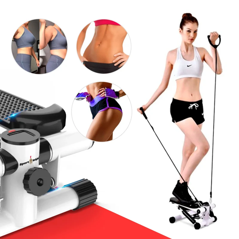 Aerobic Stepper, mit Smart-LCD-Display, extra starke Resistancebänder, Anti-Rutsch-Pedale