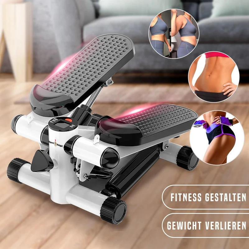 Aerobic Stepper, mit Smart-LCD-Display, extra starke Resistancebänder, Anti-Rutsch-Pedale