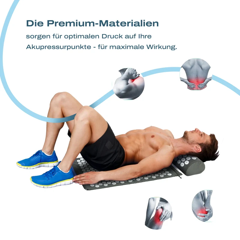 Akupressurmatte in Schwarz, waschbar