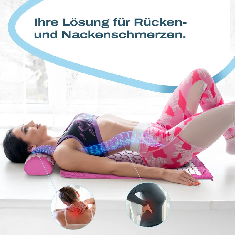 Akupressurmatte in Schwarz, waschbar