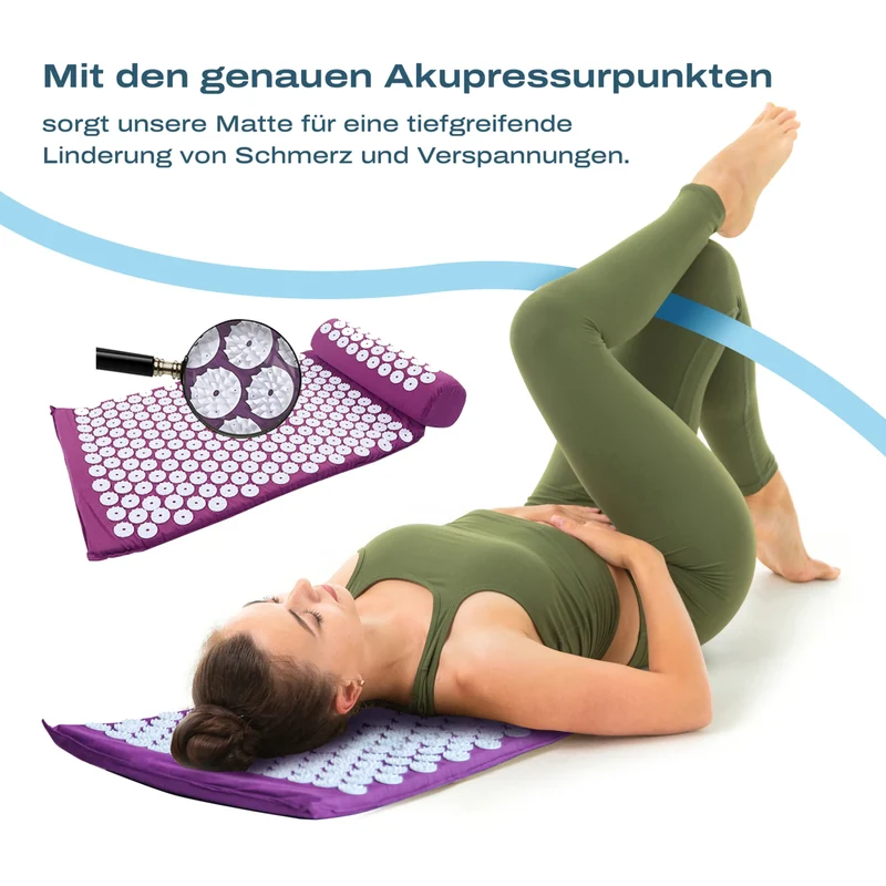Akupressurmatte in Schwarz, waschbar